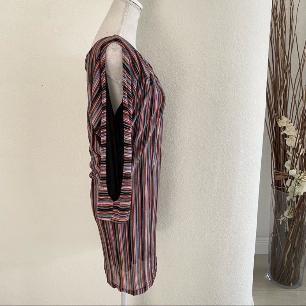 Karina Grimaldi Multi Color Stripe Mini Dress - Picture 3 of 7